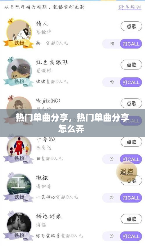 热门单曲分享，热门单曲分享怎么弄 